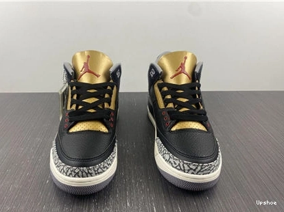 Cement Jordan SoftTouch Retro 3 3832 Black CK9246- Gold 1029